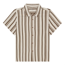 BIRKHOLM Muslin Skjorte Natur Beige & Teak Brun